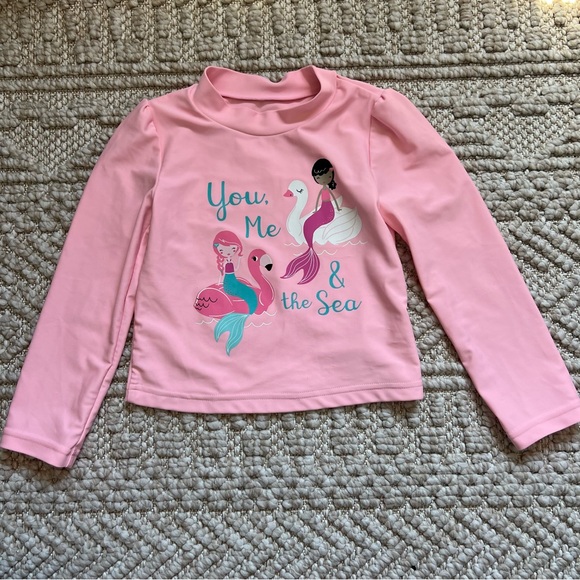 Simple Joys by Carters Little Girls Long Sleeve Rash Guard Mermaid Top Size 5T - Picture 2 of 8